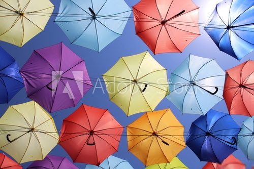 olor palette of umbrellas.