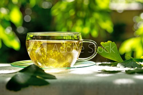tea with herbaceous plant 