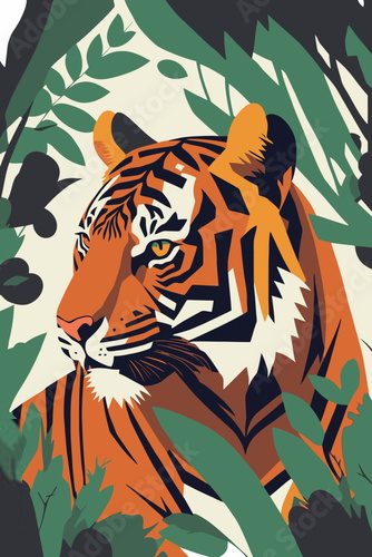 Tiger im Dschungel-Motiv