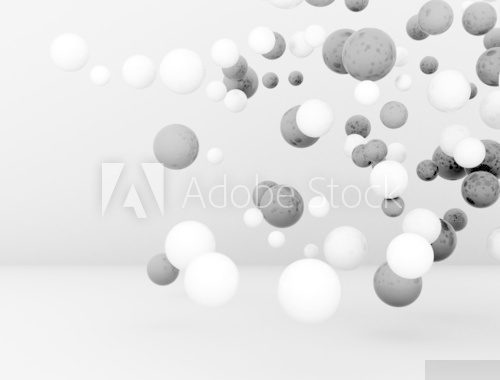 3D Spheres glossy black and white 