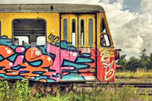 Abandoned tagged railcar