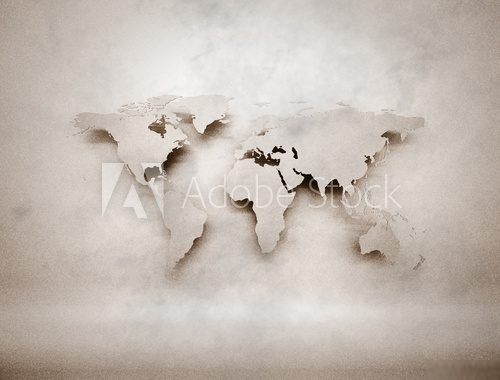 Abstract 3d grunge world map 