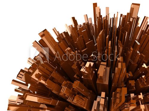 abstract background with plastic blocks, isolated on white 