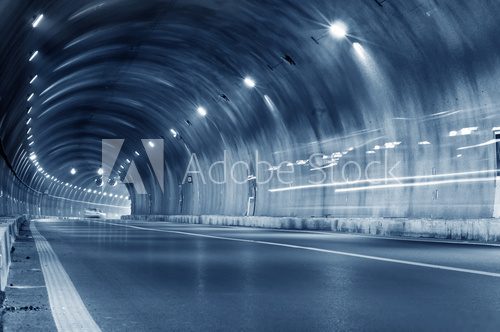 Abstract car in the tunnel trajectory 