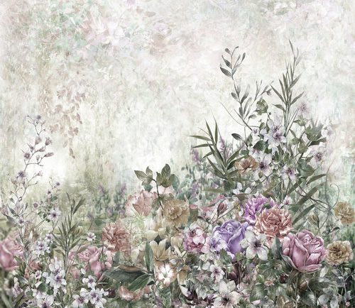 Abstract colorful flowers watercolor painting. Spring multicolored in .nature