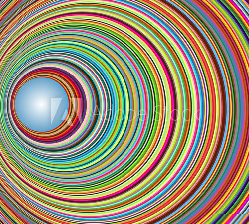 Abstract colorful tunnel with circles