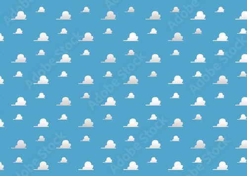 Background Room Kids - Clouds blue Room