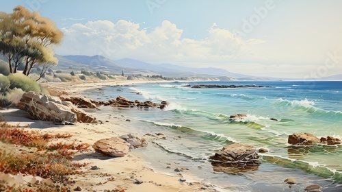 Beaches and bays of the Mediterranean coast of Greece