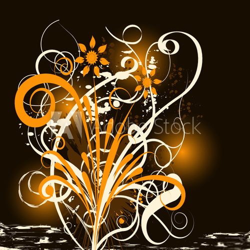 beautiful abstract vector floral design 