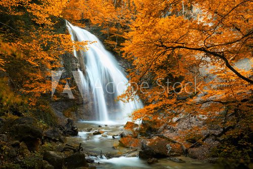 Beautiful Waterfall. Autumn 