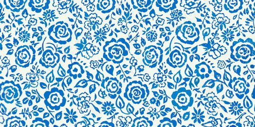 Blaues Blumenornament im vintage Stil