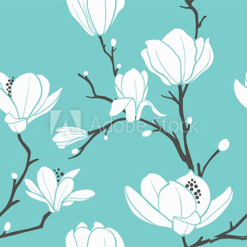 blue magnolia pattern