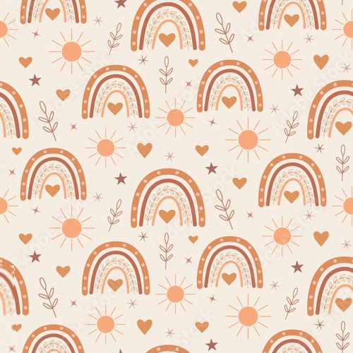 Boho-Motiv mit Pastell-Regenbögen