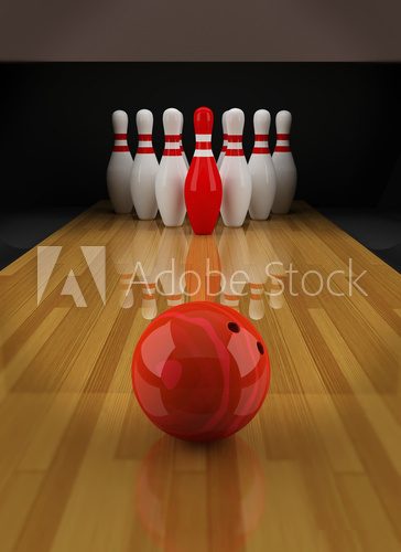 Bowling with a red skittle