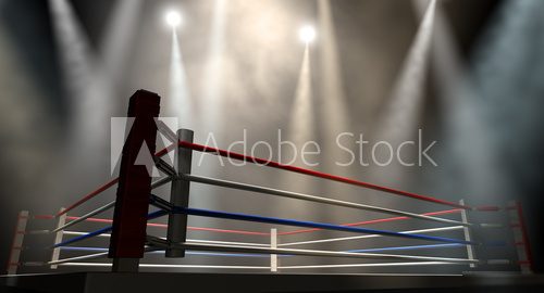 Boxing Ring Spotlit Dark 