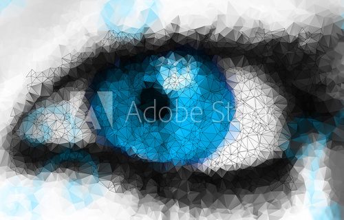 bright eyes in geometric styling abstract background 