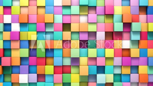 Bunte 3D-Pixelwürfel-Komposition