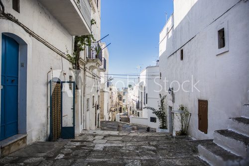 Cobblestone Lane Between White Homes, Ibiza, Spain