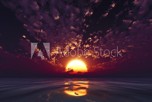 dramatic violet sunset
