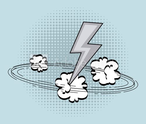 Dynamische Szene mit Comic-Blitz