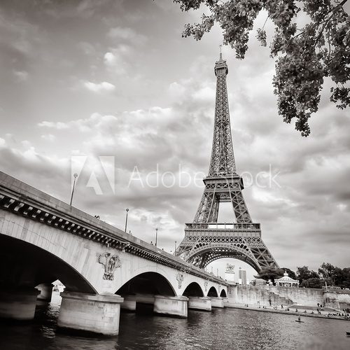 Eiffel tower view from Seine river square format