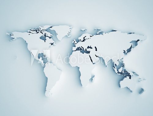 Elegante Kontur einer Welt in sanftem Blau