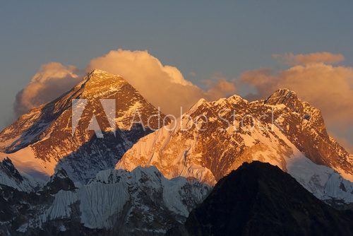 Everest at sunset from Kala Pattar, Nepal.