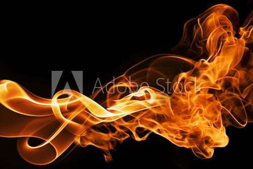 fire and smoke on a black background 