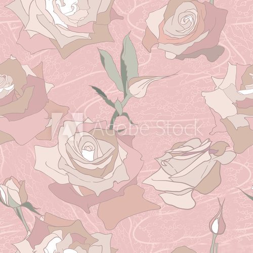 Floral seamless pattern. Background with roses. 