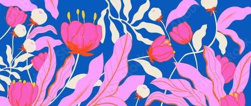 Florale Eleganz in Rosa und Blau