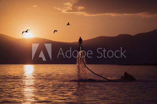 Flyboard at sunset 