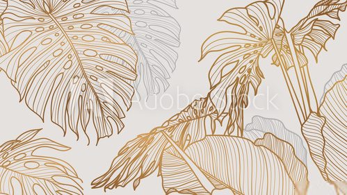 Golden gezeichnete Monstera-Pracht