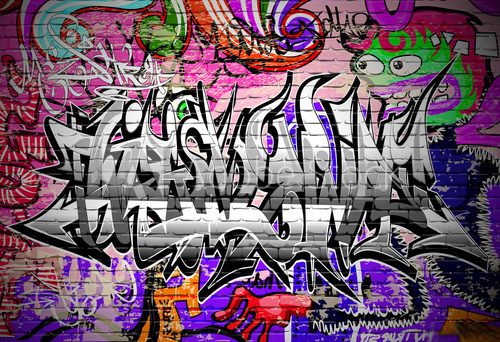 Graffiti vector art Urban wall with spray paint