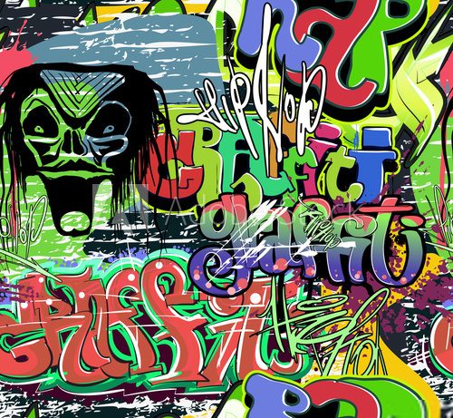 graffiti wall vector seamless background 
