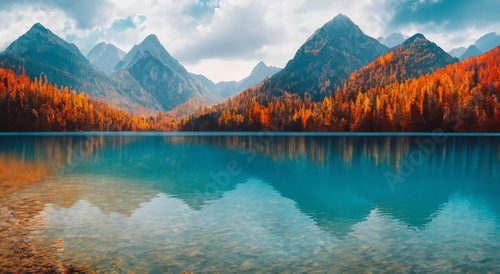 Herbstliche Bergidylle am See