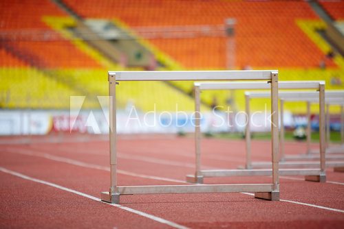 Hurdles on race tracks for obstacle race 