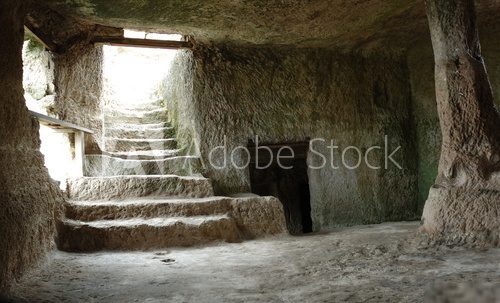 Inside Chufut-kale cave town, Crimea, Ukraine 