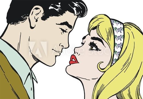 Intensive Blicke im Pop-Art Moment