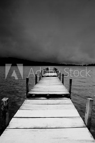 jetty view in black & white 