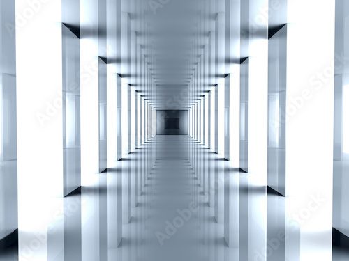 Lichtspiel im futuristischen Tunnel