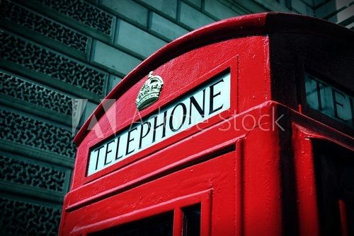 London telephone. Cross processed color tone.