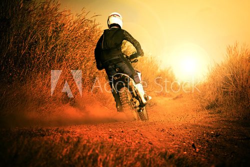 man riding motorcycle in motorcross track use for people activit