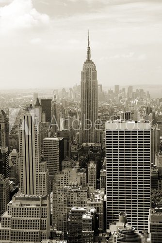 Manhattan panorama in sepia
