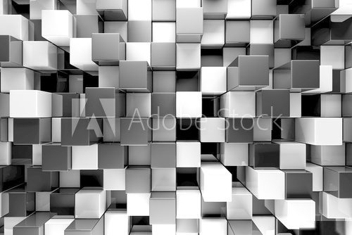 Monochrome Kubusstruktur in symmetrischem Design