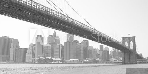 New York City Brooklyn bridge black & white