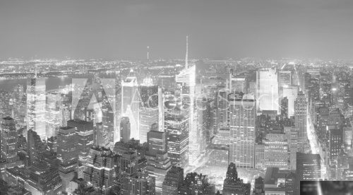 New York City Manhattan Times Square skyline aerial view panoram 