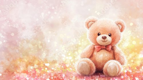 Niedlicher Teddybär mit Pastellglitzern