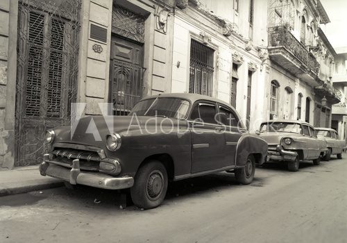 Old American cars in Havana Cuba