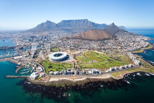 overall aerial view of Cape Town, South Africa 