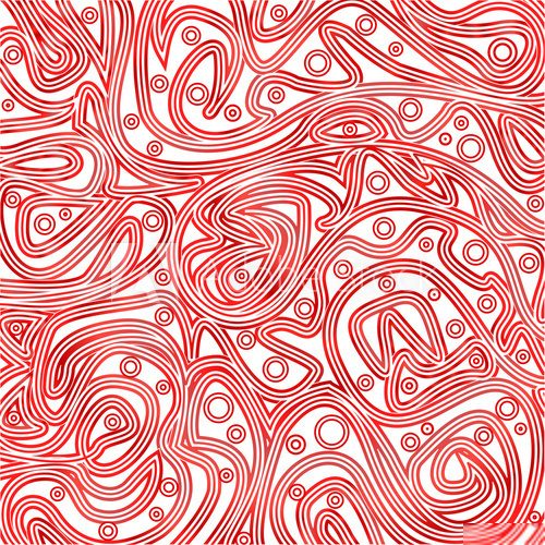 Pattern of tangled lines and rounds on white background